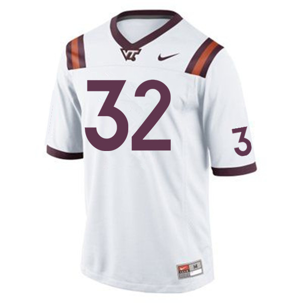 Men #32 Ny'Quee Hawkins Virginia Tech Hokies College Football Jerseys Sale-White